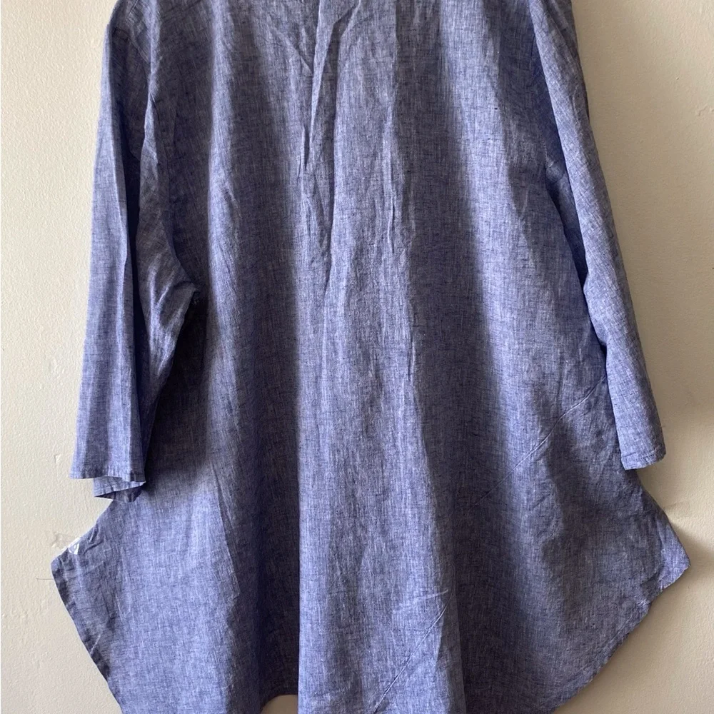 Jones New York Chambray Asymmetrical Hem Tunic Top - Size 2X( Plus Size) - Picture 6 of 6